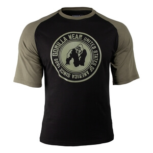 Sjekke Texas T-Shirt, black/army green, Gorilla Wear hos SportGymButikken.no
