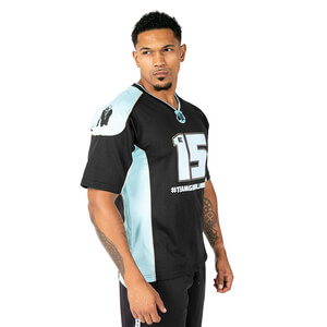 Sjekke Athlete T-Shirt 2.0 (Brandon Curry), black/light blue, Gorilla Wear hos S