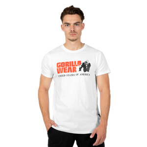 Sjekke Classic T-Shirt, white, Gorilla Wear hos SportGymButikken.no