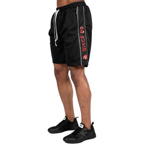 Sjekke Functional Mesh Shorts, svart/rød, Gorilla Wear hos SportGymButikken.no