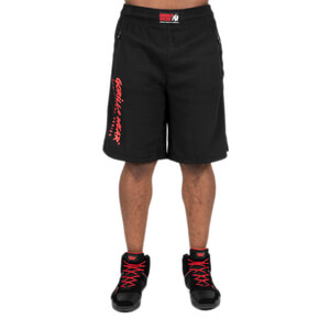 Sjekke Augustine Old School Shorts, black/red, Gorilla Wear hos SportGymButikken
