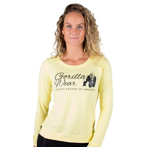 Sjekke Riviera Sweatshirt, light yellow, Gorilla Wear hos SportGymButikken.no