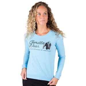 Sjekke Riviera Sweatshirt, light blue, Gorilla Wear hos SportGymButikken.no