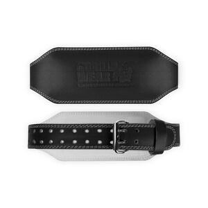 Sjekke 6 Inch Padded Leather Belt, black/black, Gorilla Wear hos SportGymButikke
