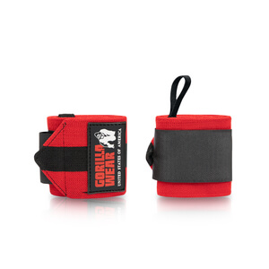 Sjekke GW Wrist Wraps Ultra, black/red, Gorilla Wear hos SportGymButikken.no