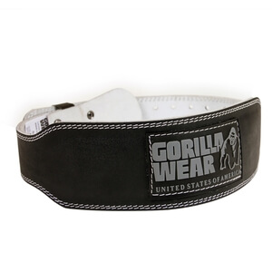 Sjekke 4 Inch Padded Leather Belt, black, Gorilla Wear hos SportGymButikken.no