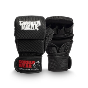 Sjekke Ely MMA Sparring Gloves, black/white, Gorilla Wear hos SportGymButikken.n