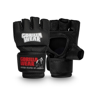 Sjekke Manton MMA Gloves, black/white, Gorilla Wear hos SportGymButikken.no