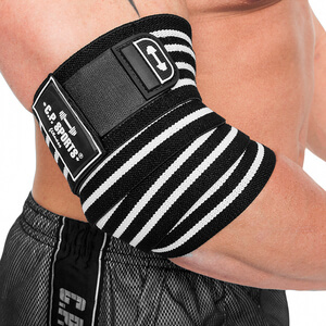 Sjekke Elbow Wraps Pro, black/white, C.P. Sports hos SportGymButikken.no