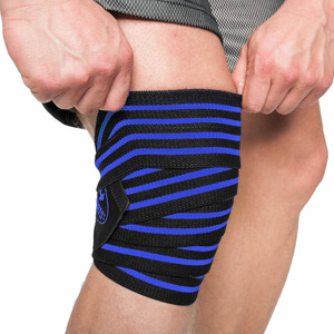 Sjekke Knee Wraps, black/blue, C.P. Sports hos SportGymButikken.no