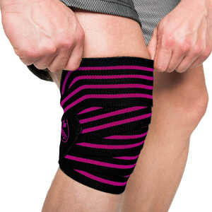Sjekke Knee Wraps, black/pink, C.P. Sports hos SportGymButikken.no