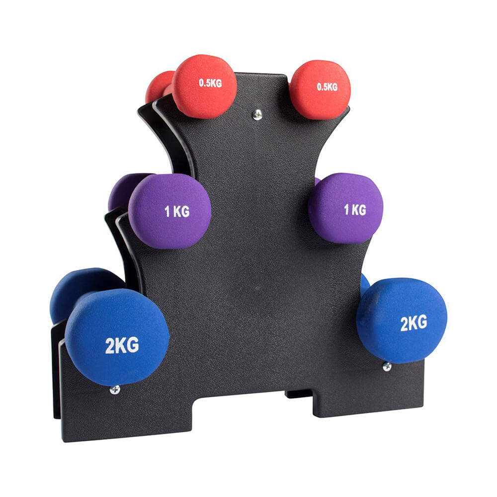 VirtuFit Neoprene Dumbbell Set + Holder, 3-par