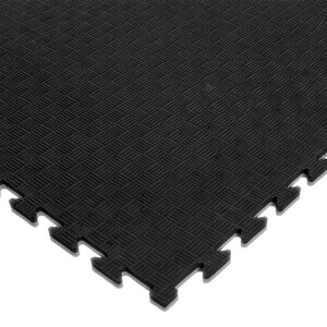 Sjekke Puslematte med kantstykker, 100 x 100 x 2 cm, sort/grå, Budo-Nord hos Spo