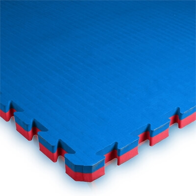 Puslematte 100 x 100 x 4 cm, bl/rd, Budo-Nord
