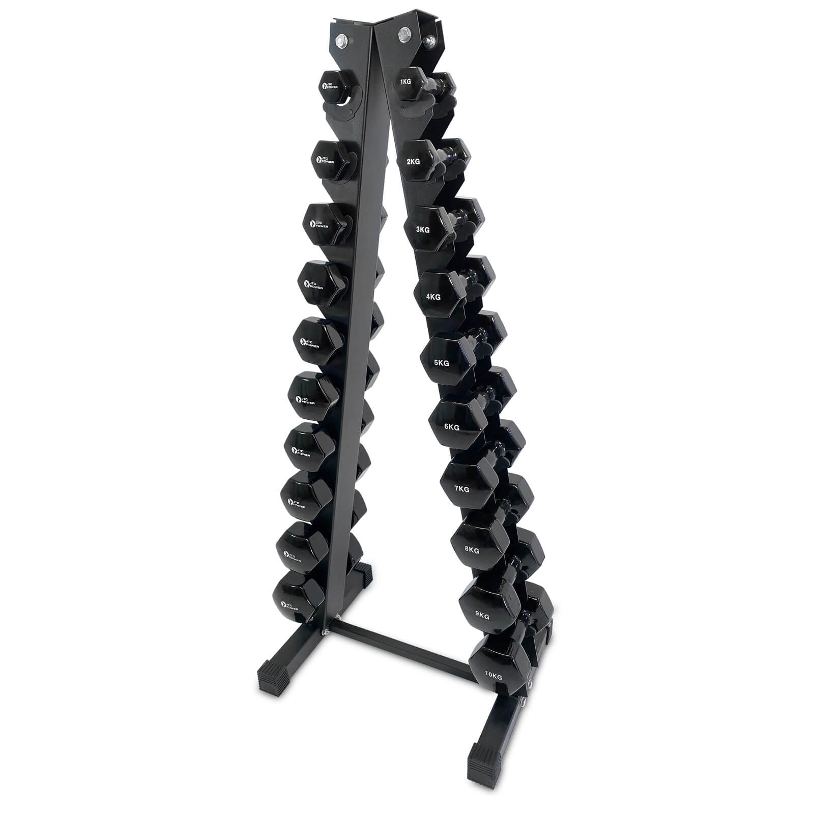 Sjekke Vinylmanualsett Black 1-10 kg & Manualstativ, JTC Power hos SportGymButik