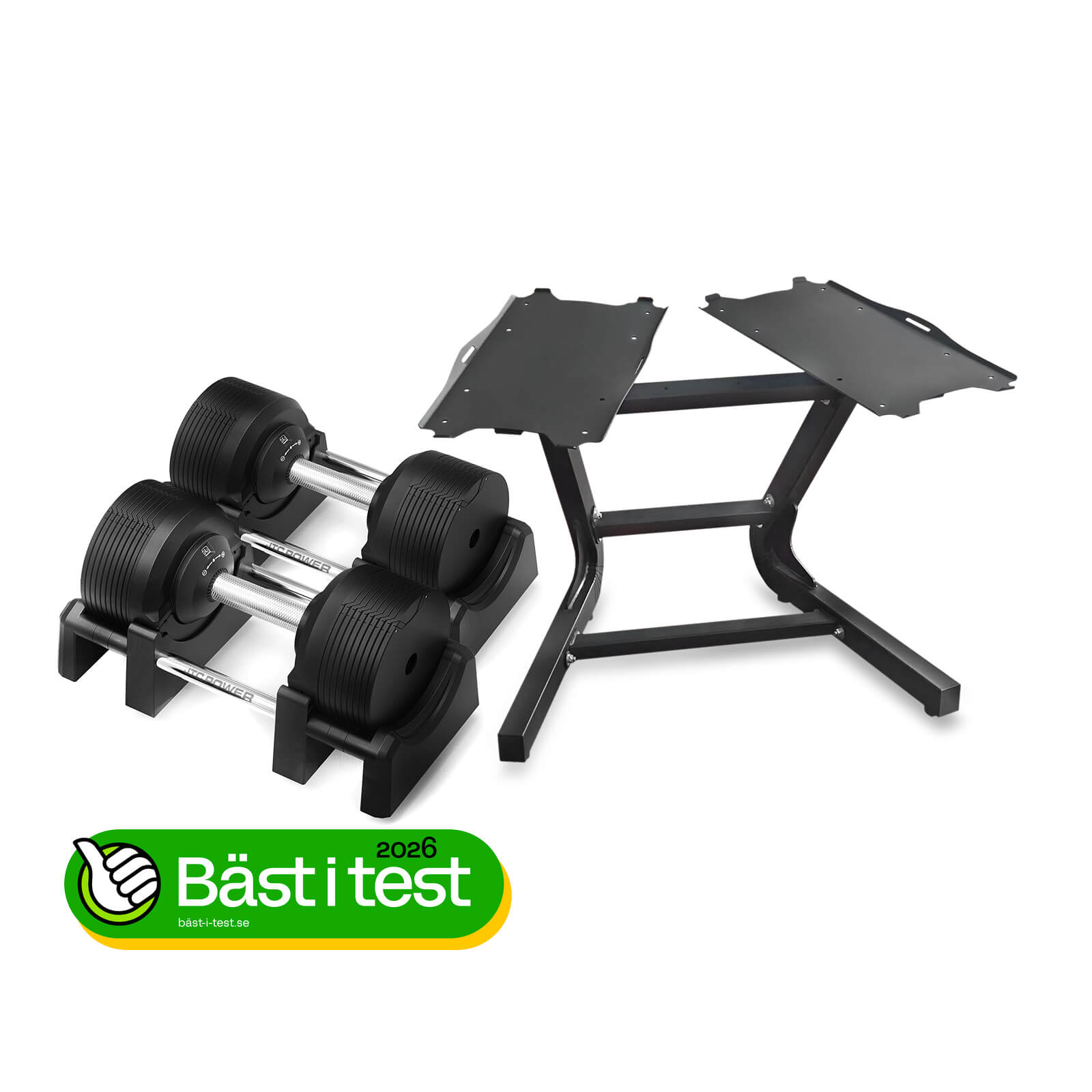 Sjekke Justerbare manualer PRO med stativ *Best i test 2025*, 2 x 4-32.5 kg, JTC Power hos SportGymButikken.no