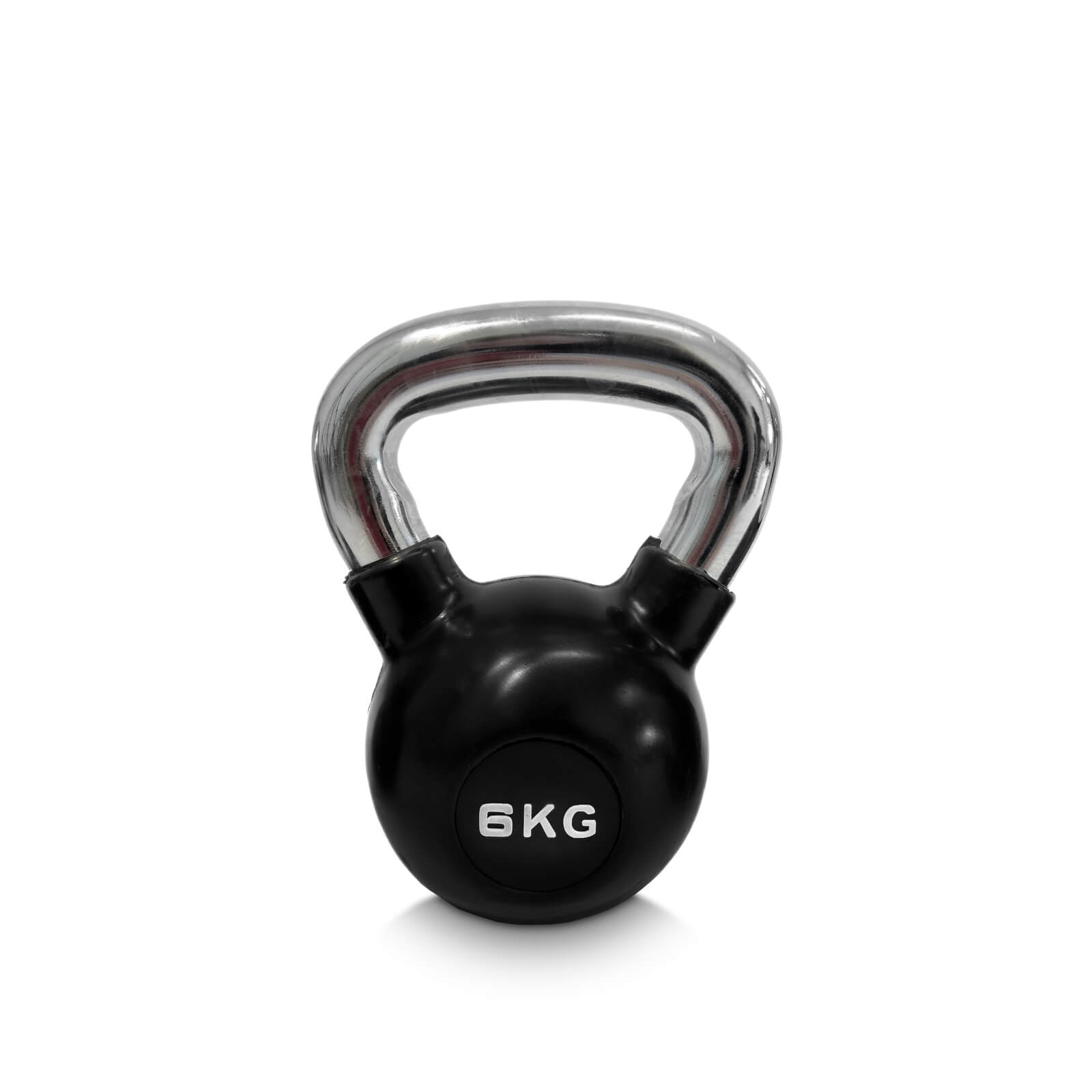 Sjekke Kettlebell gummi/krom, 6 kg, JTC Power hos SportGymButikken.no