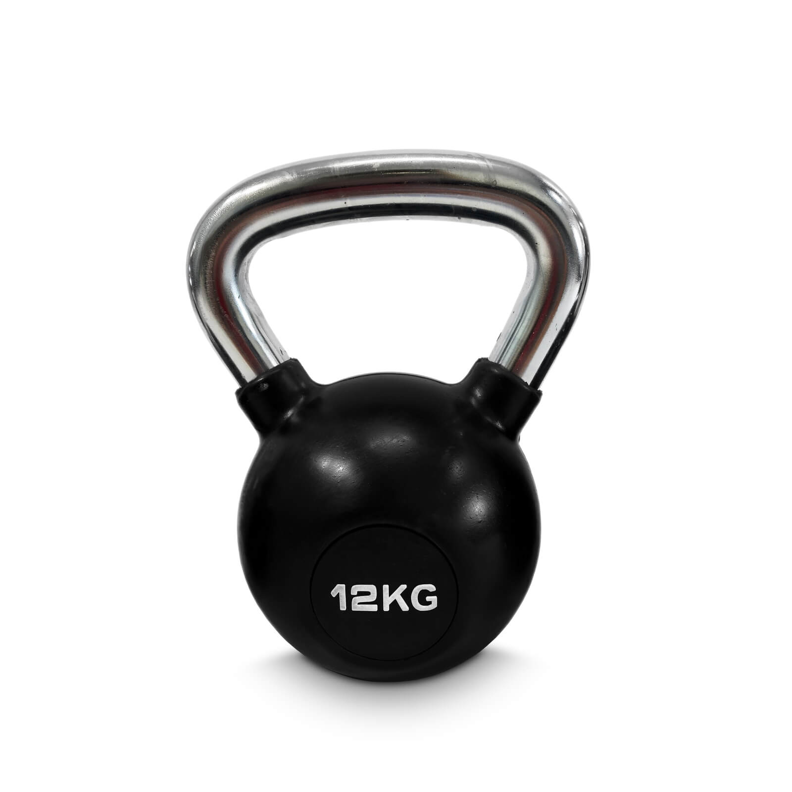 Sjekke Kettlebell gummi/krom 12 kg, JTC Power hos SportGymButikken.no