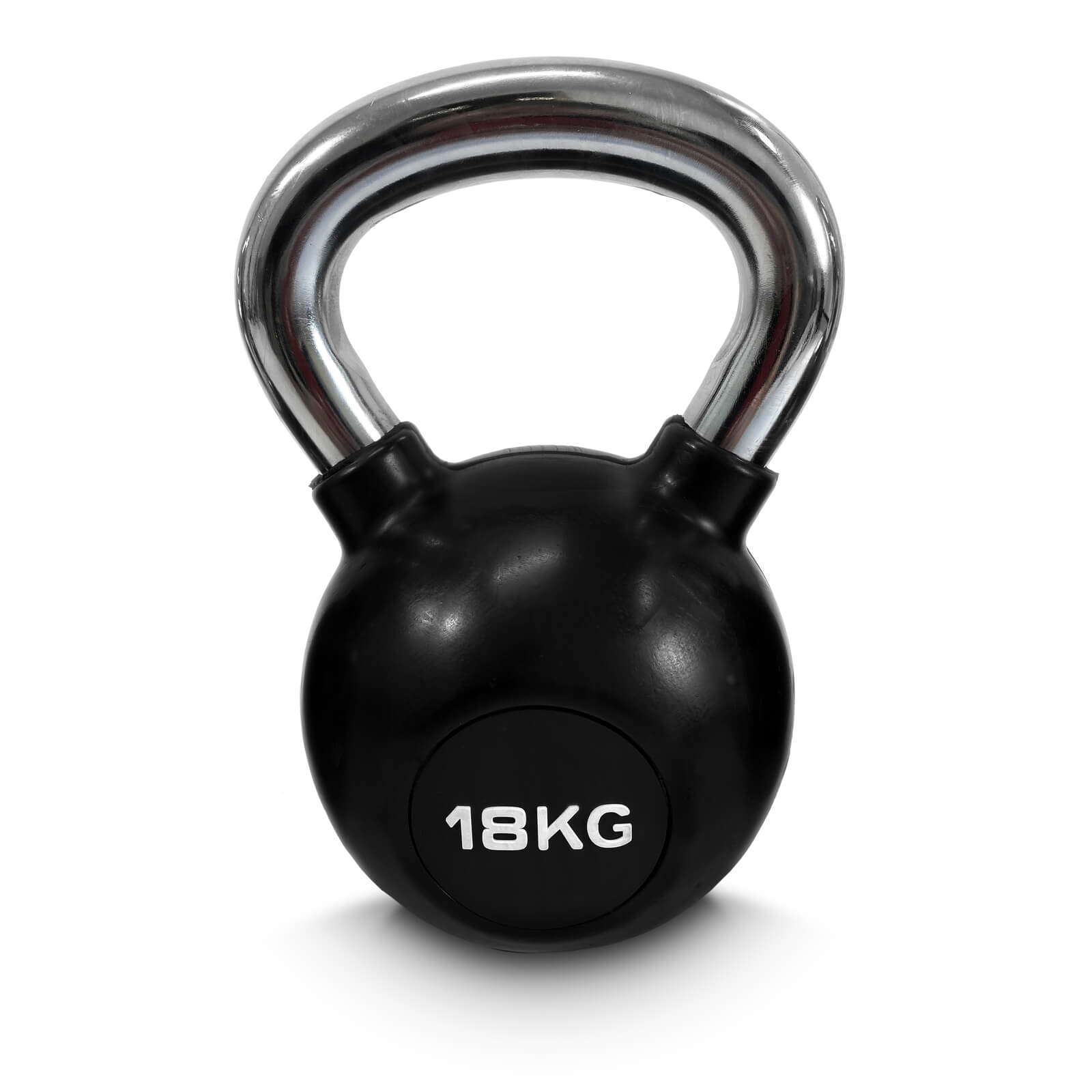 Sjekke Kettlebell gummi/krom, 18 kg, JTC Power hos SportGymButikken.no