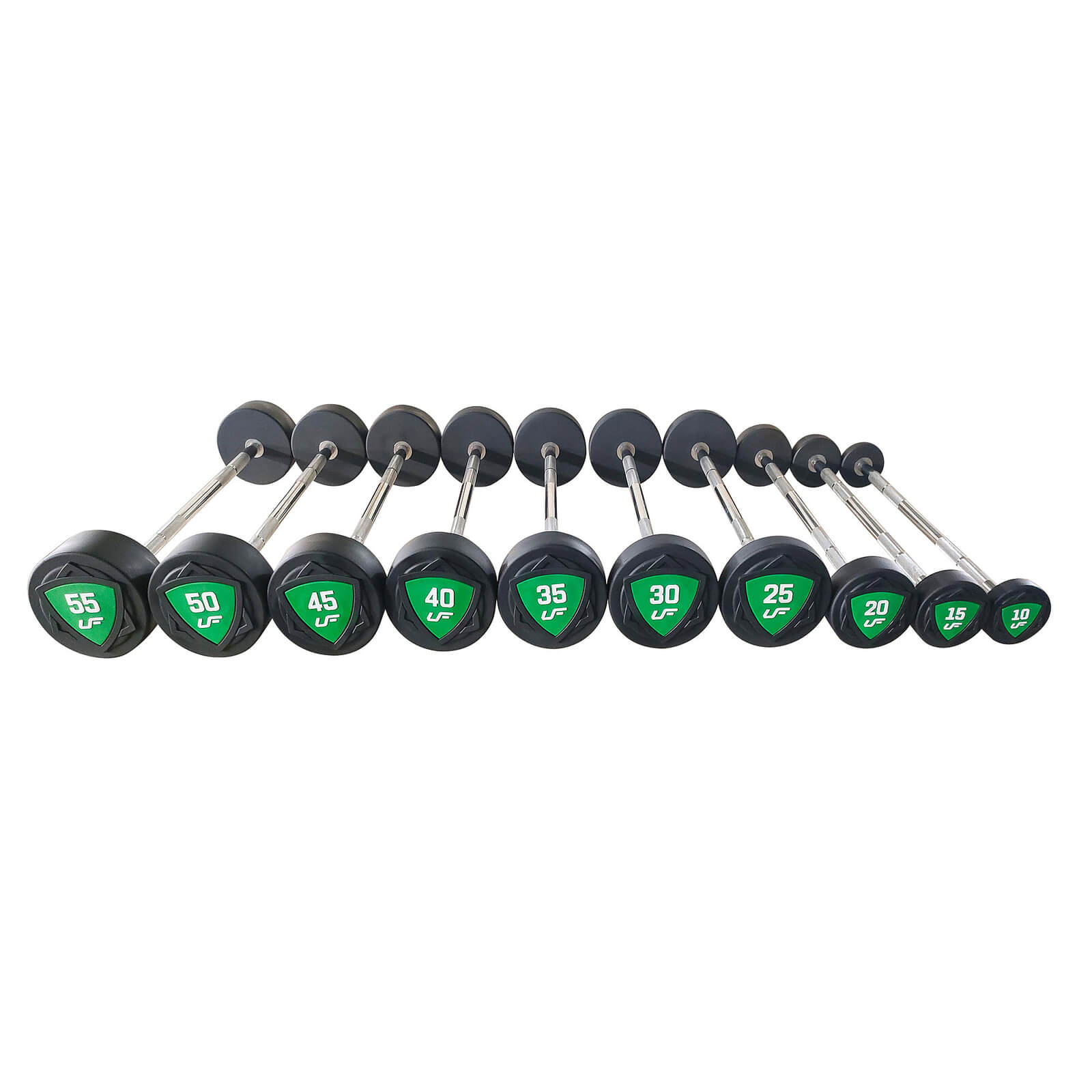 Sjekke Faste vektstenger, 10 st: 10 – 55 kg, UpForm hos SportGymButikken.no