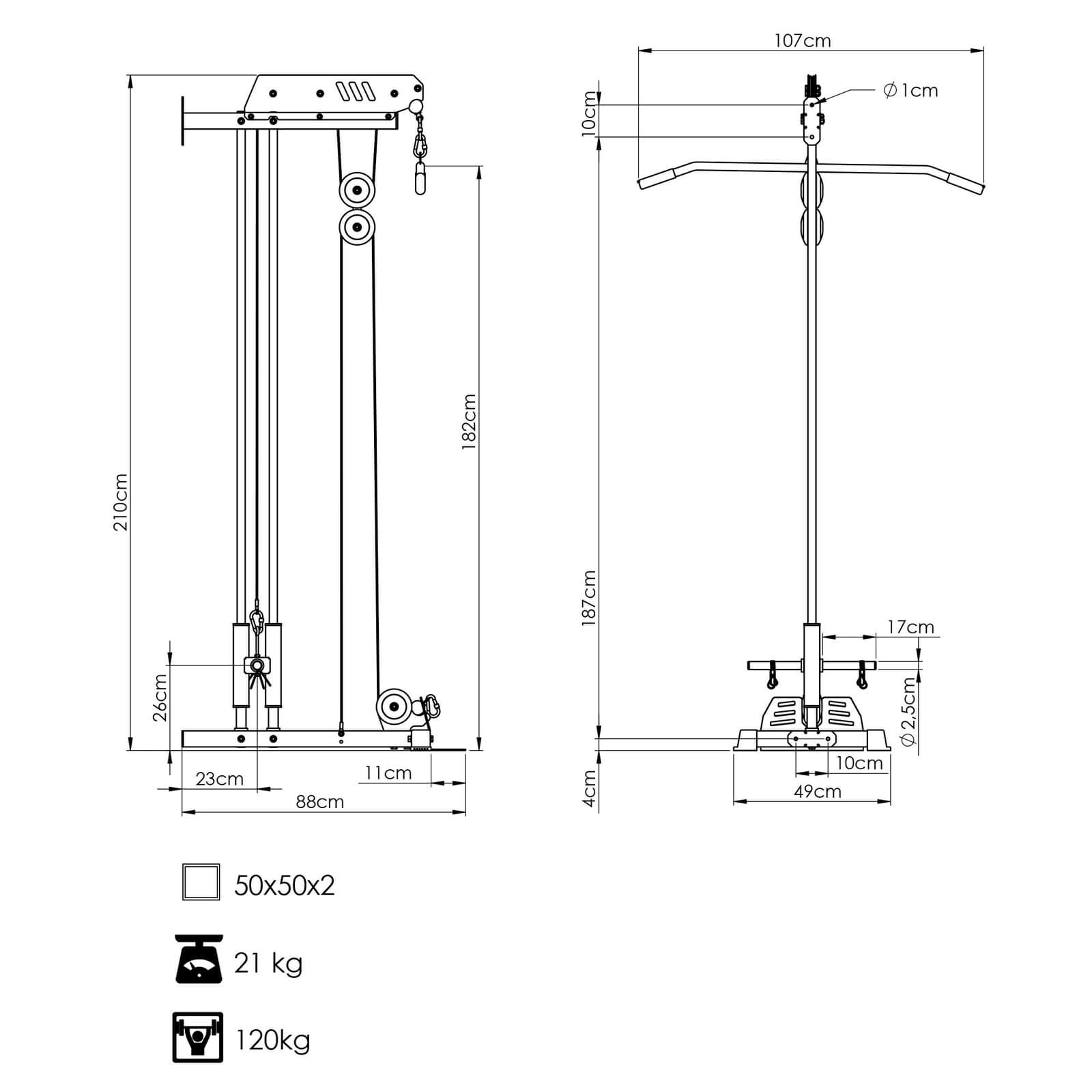 Marbo Sport Veggmontert Lat Pulldown MS-W103, bilde 5 av 5