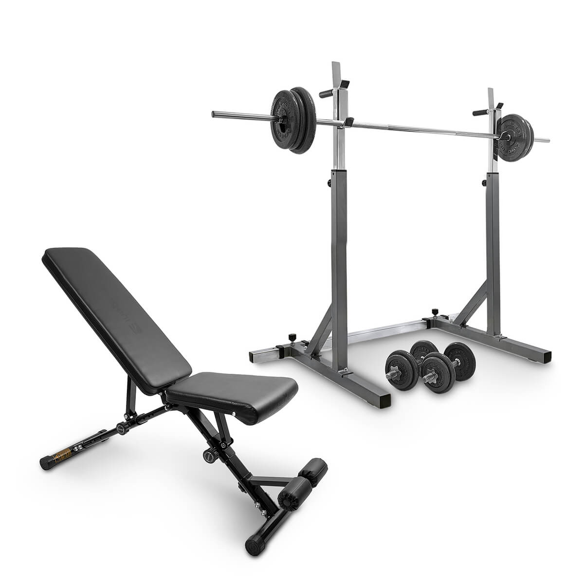 Sjekke Benk, Stativ, Vektstang og Manualsett 50 kg, JTC Power hos SportGymButikk