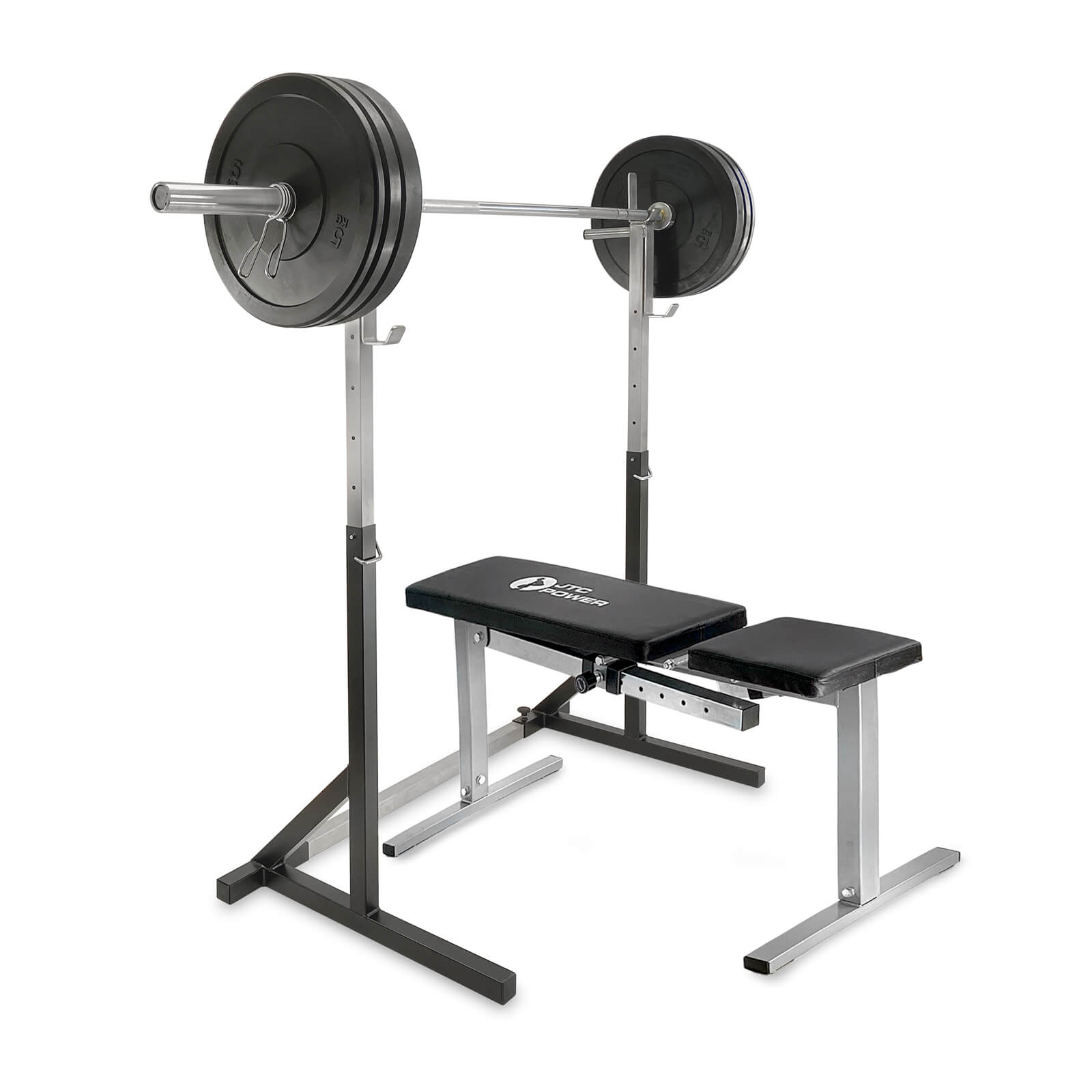 Sjekke Benk, Stativ & Bumpersett 80 kg, JTC Power hos SportGymButikken.no