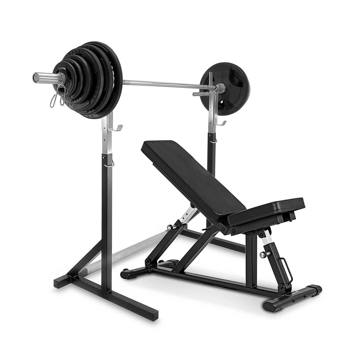 Sjekke Benk, Stativ & Tri-Grip Vektstangsett 87.5 kg, JTC Power hos SportGymButi