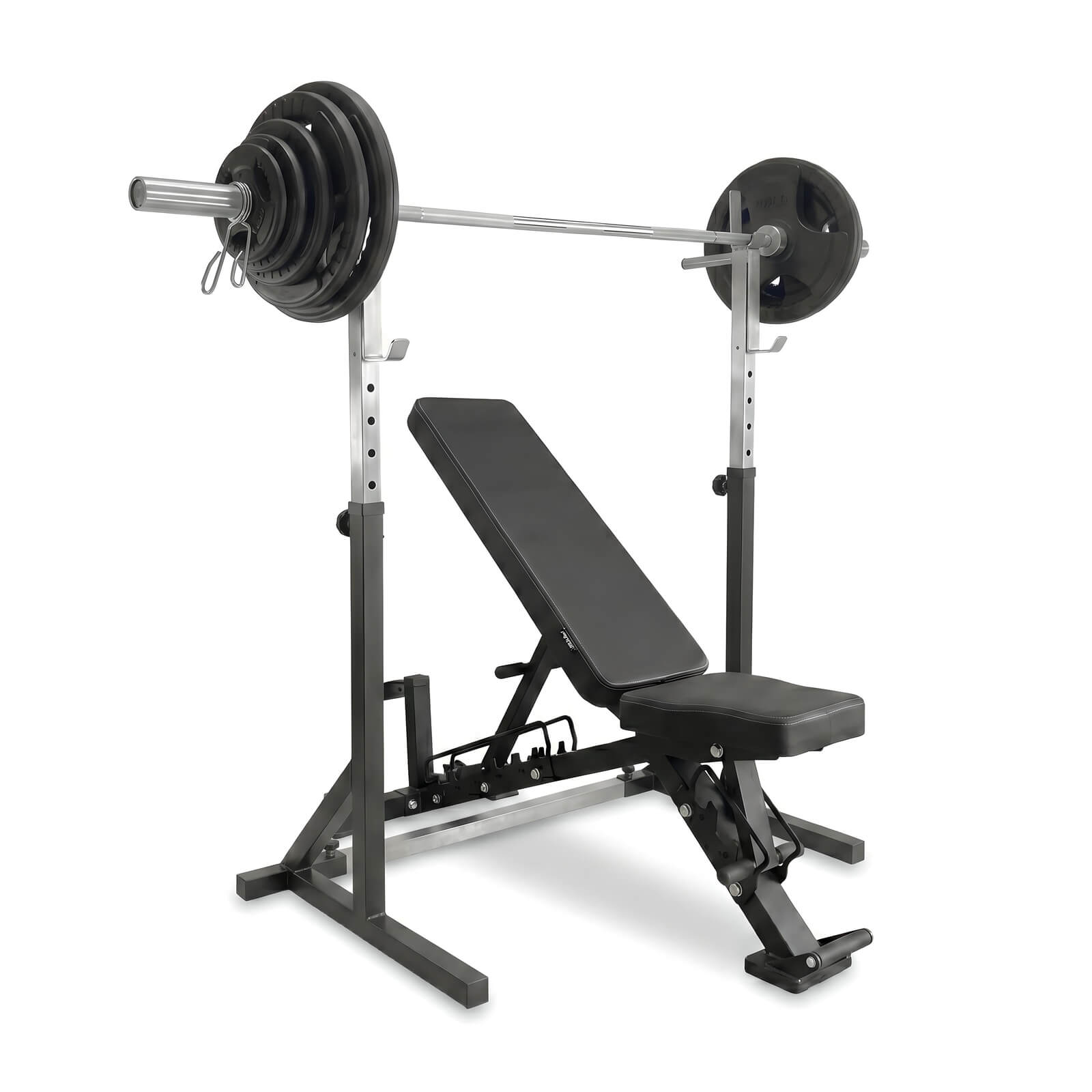 Sjekke Benk, Stativ & Tri-Grip Vektstangsett 87.5 kg, JTC Power hos SportGymButi