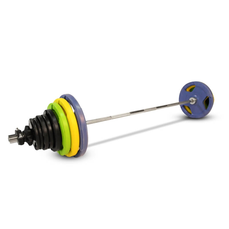 Olympisk vektstangsett, gummi 140 kg