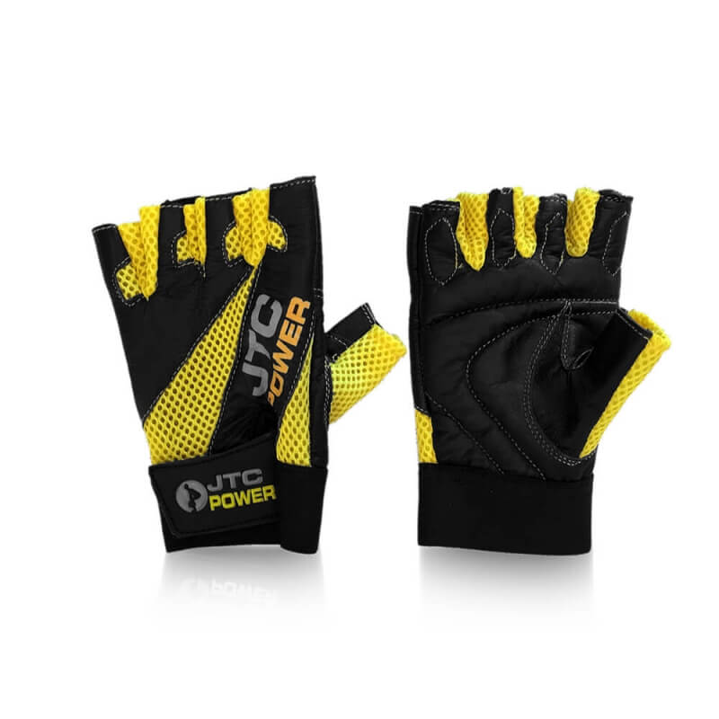 Sjekke Gym Gloves, black/yellow, JTC Power hos SportGymButikken.no
