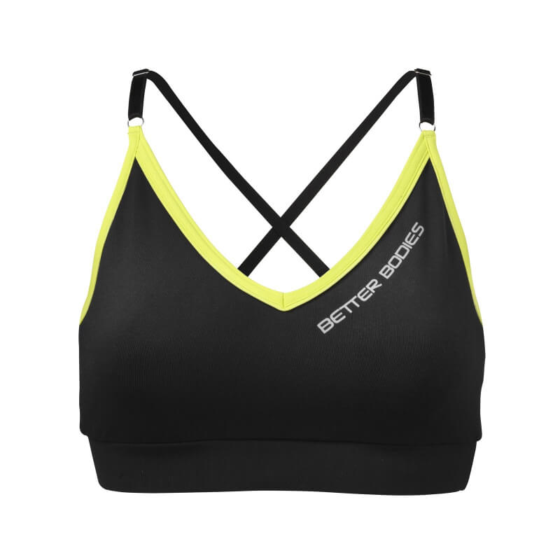 Sjekke Cherry Hill Short top, black/lime, Better Bodies hos SportGymButikken.no