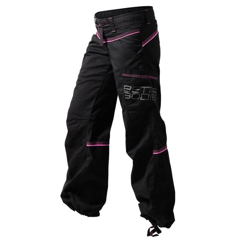 Sjekke Contrast Windpant, black/pink, Better Bodies hos SportGymButikken.no