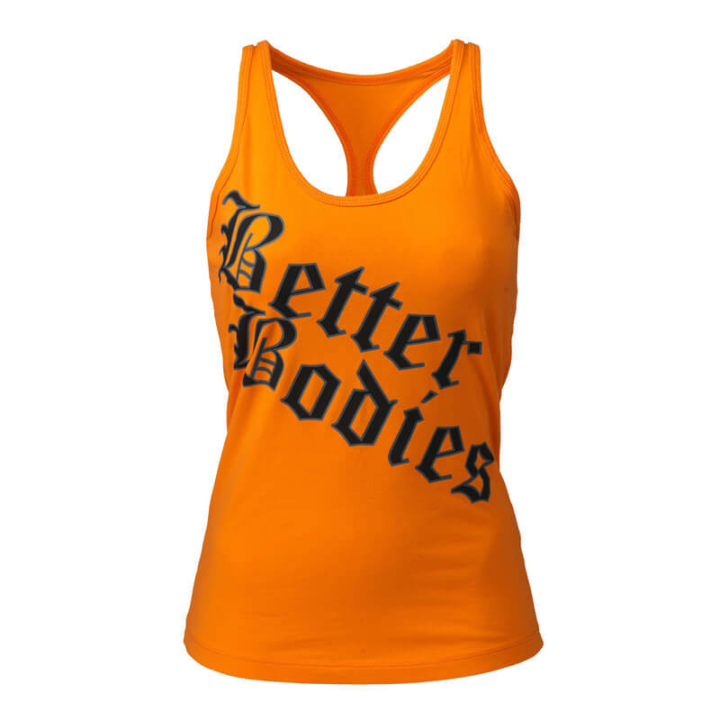 Sjekke Printed T-back, bright orange, Better Bodies hos SportGymButikken.no