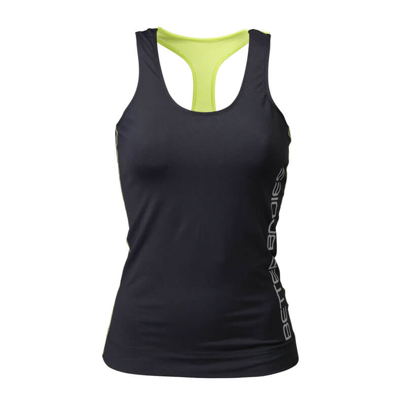 Sjekke Athlete T-back, Better, black/lime, Better Bodies hos SportGymButikken.no