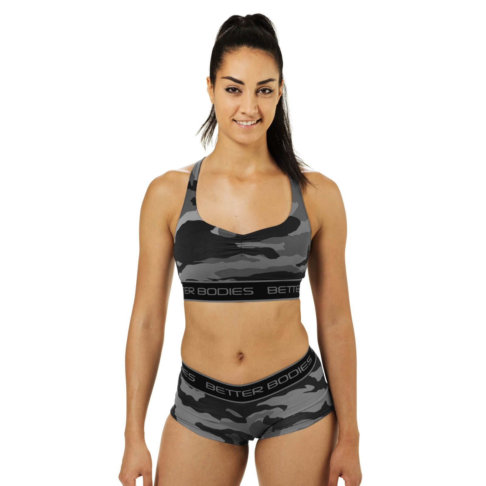 Sjekke Athlete Short Top, grey camoprint, Better Bodies hos SportGymButikken.no