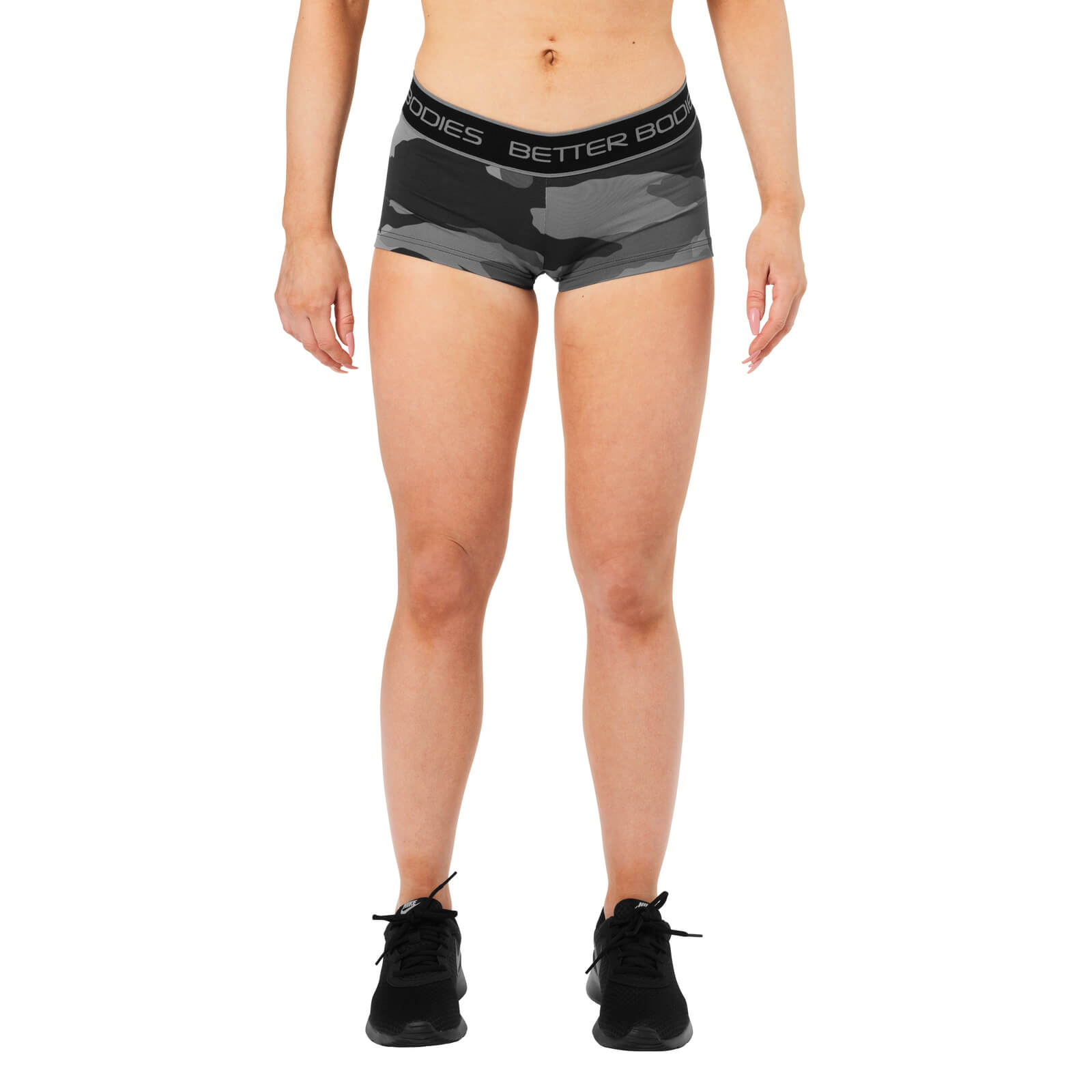 Sjekke Fitness Hotpant, grey camoprint, Better Bodies hos SportGymButikken.no