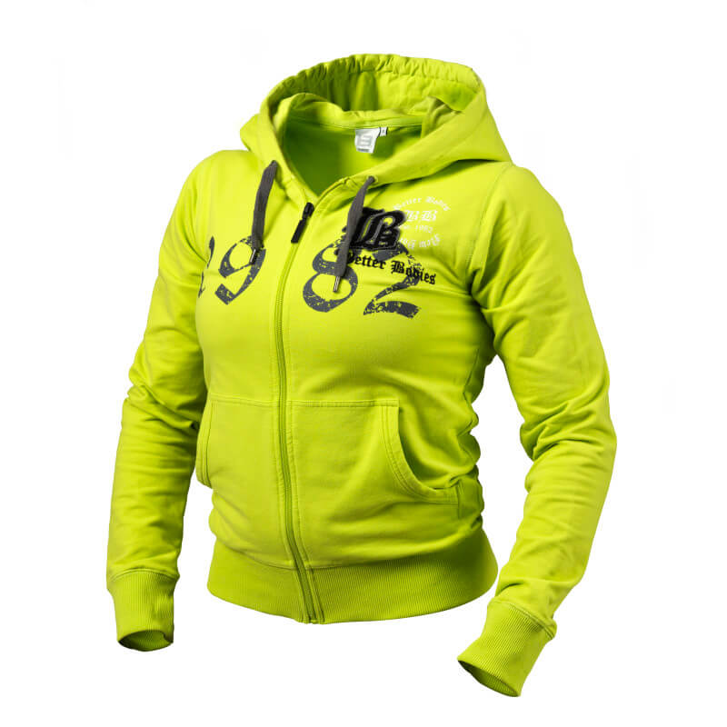 Sjekke Fitted Soft Hoodie, lime, Better Bodies hos SportGymButikken.no