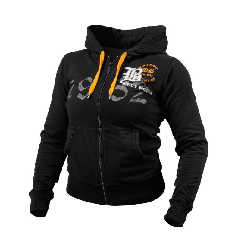 Sjekke Fitted Soft Hoodie, black, Better Bodies hos SportGymButikken.no