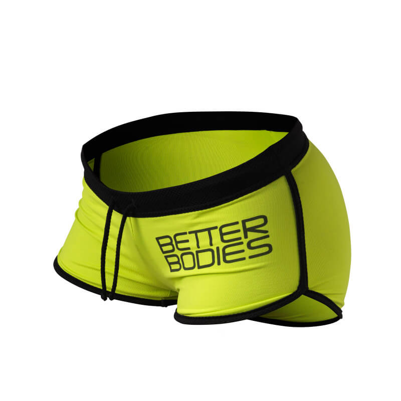 Sjekke Contrast Hot Pants, lime/black, Better Bodies hos SportGymButikken.no