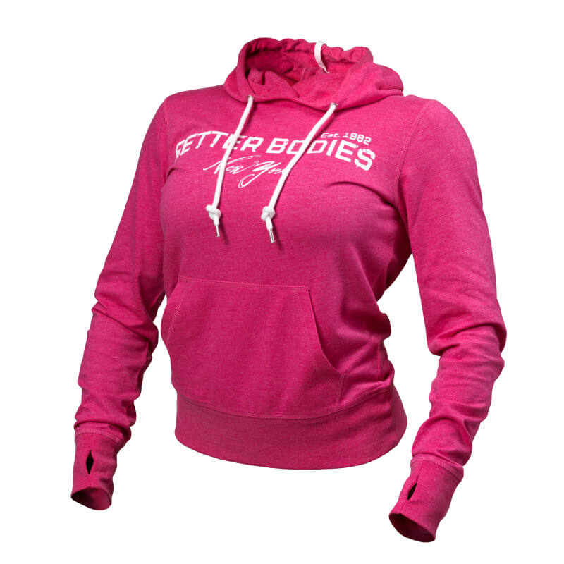 Sjekke N.Y Hood Sweater, pink melange, Better Bodies hos SportGymButikken.no