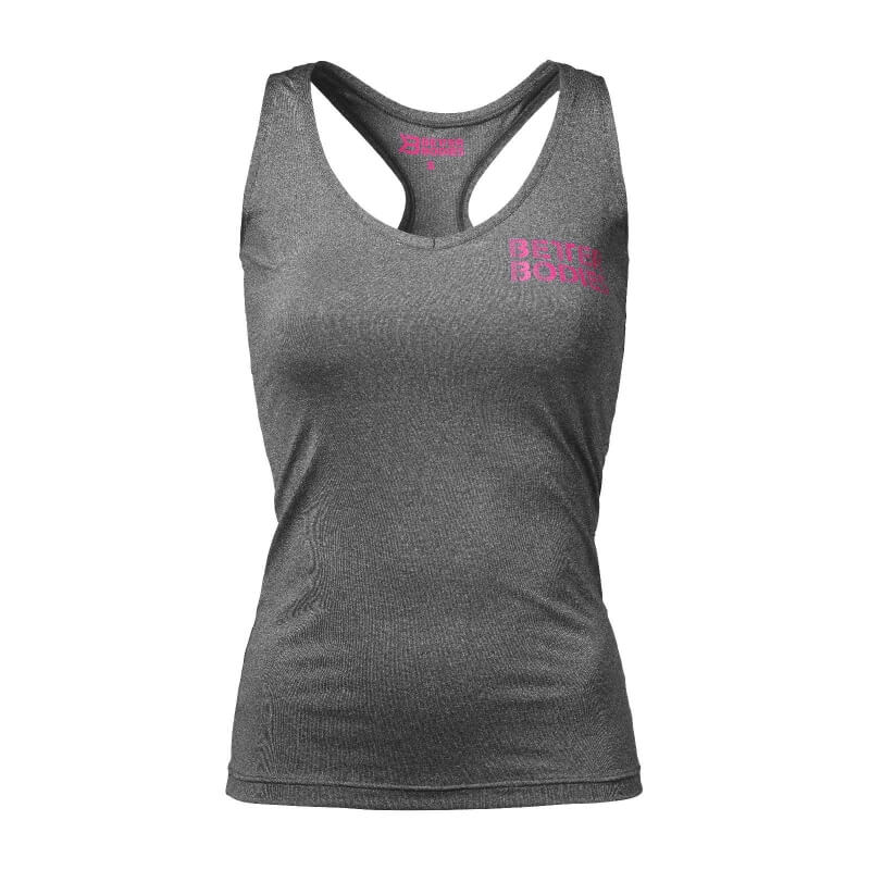 Sjekke Fitness Logo Top, antracite melange/pink, Better Bodies hos SportGymButik