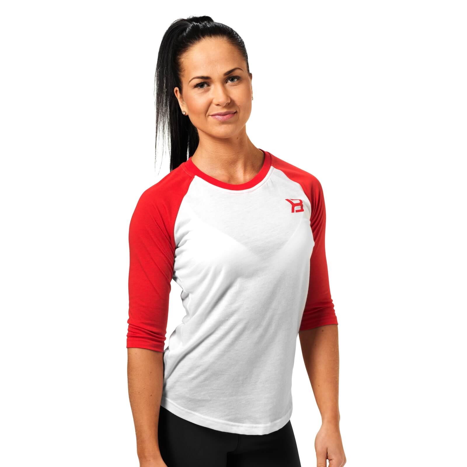 Sjekke Womens Baseball Tee, scarlet red, Better Bodies hos SportGymButikken.no