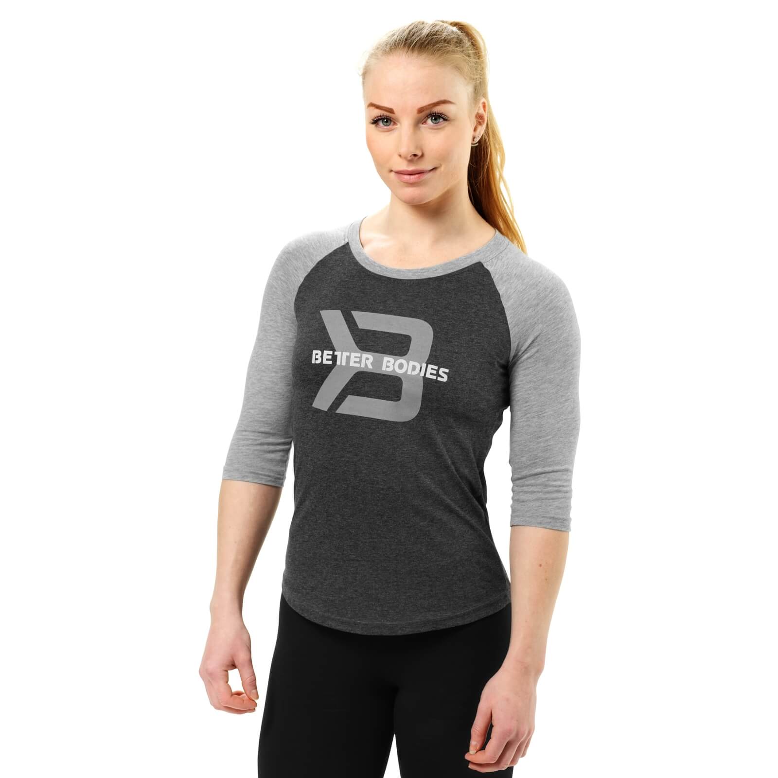 Sjekke Women's Baseball Tee, antracite melange, Better Bodies hos SportGymButikk