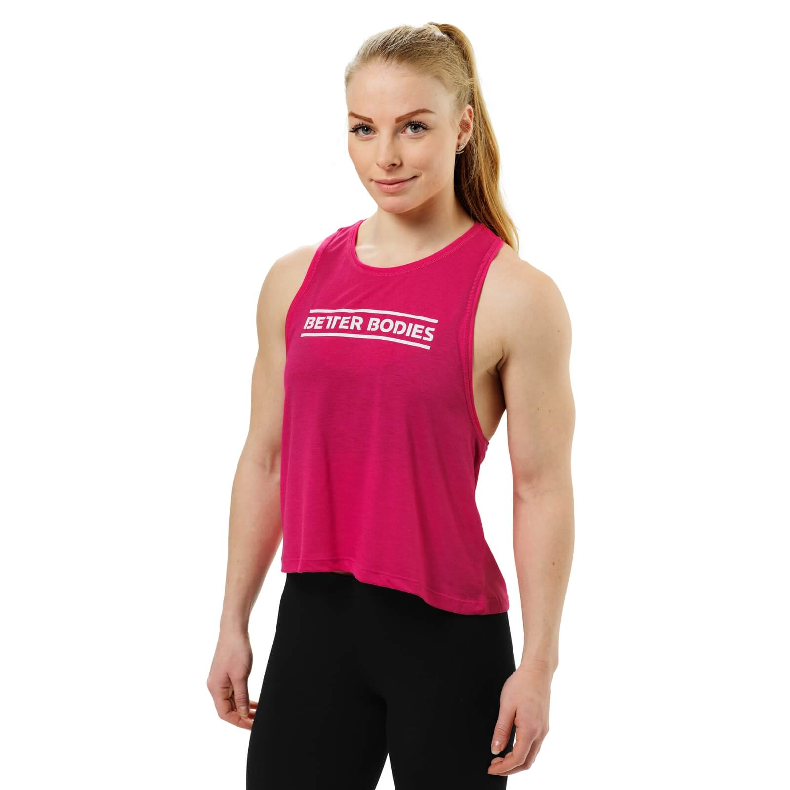 Sjekke Deep Cut Top, hot pink, Better Bodies hos SportGymButikken.no