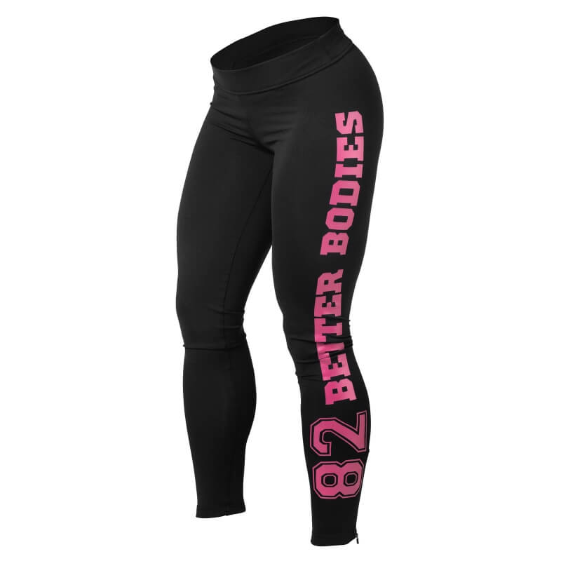 Sjekke Varsity Tights, LIMITED PRODUCTION, black/pink, Better Bodies hos SportGy