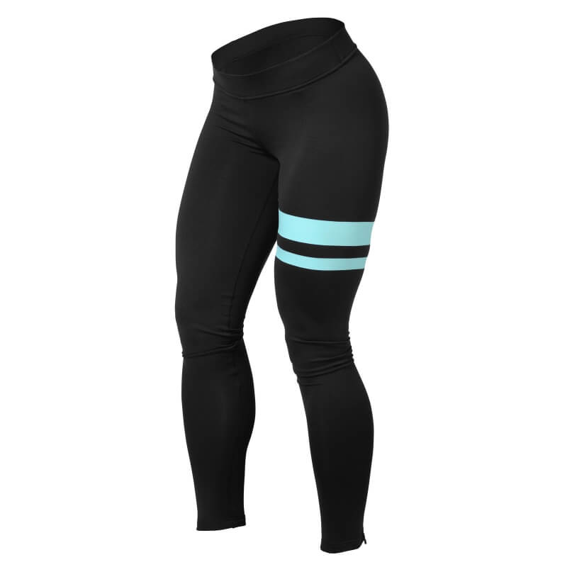 Varsity Tights, LIMITED PRODUCTION, black/aqua, Better Bodies