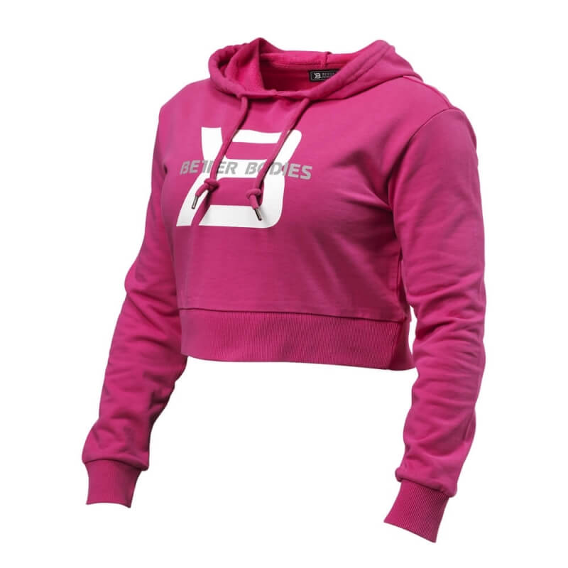 Sjekke Cropped Hoodie, hot pink, Better Bodies hos SportGymButikken.no