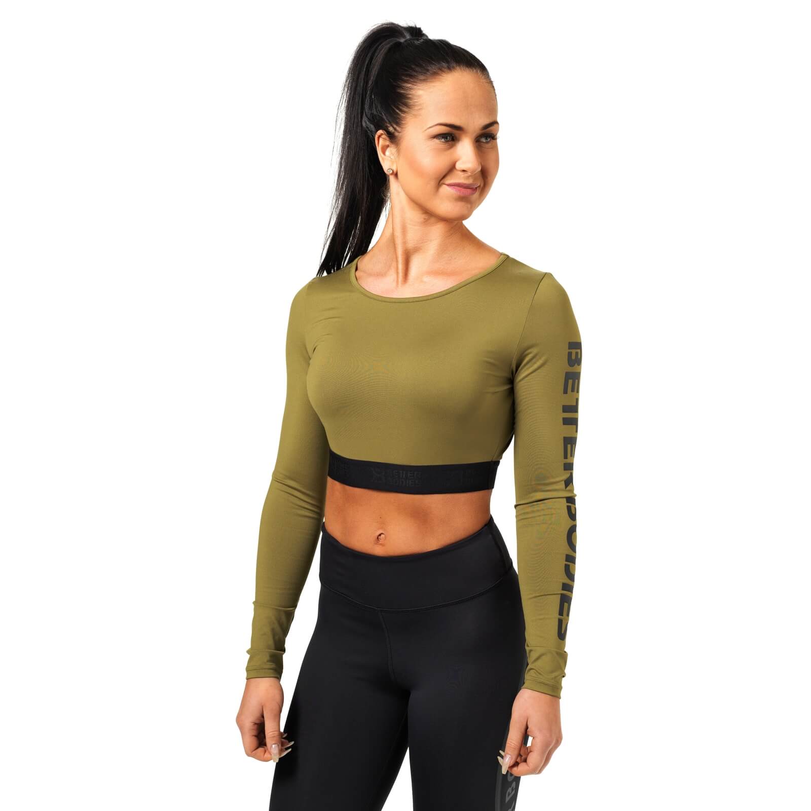 Sjekke Chelsea Cropped L/S, military green, Better Bodies hos SportGymButikken.n