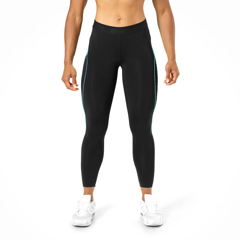 Fitness Curve Tights, black/aqua, Better Bodies